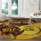Custom AFL Hawkthorn NAIDOC Week Round Carpet Keep The Fire Burning Indigenous Art
