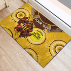 Custom AFL Hawkthorn NAIDOC Week Rubber Doormat Keep The Fire Burning Indigenous Art