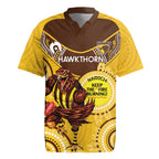 Custom AFL Hawkthorn NAIDOC Week Rugby Jersey Keep The Fire Burning Indigenous Art