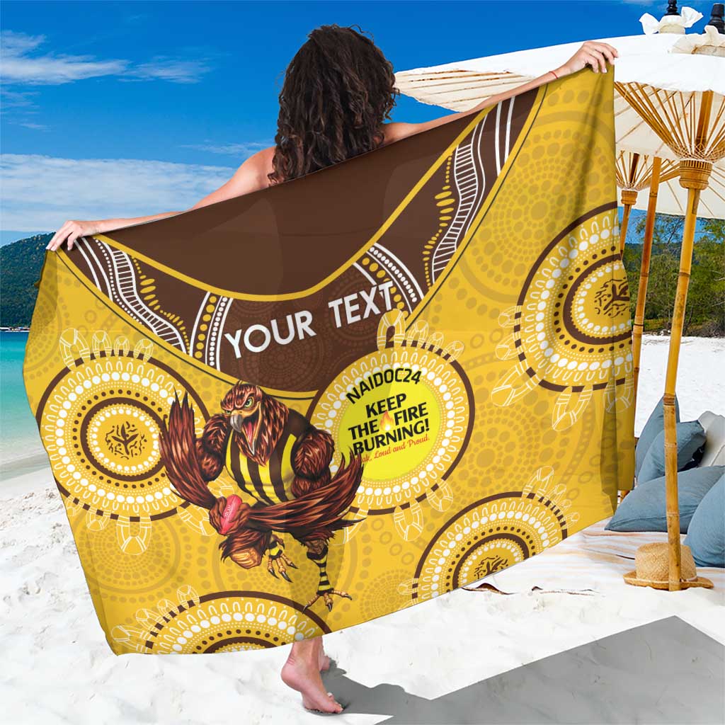 Custom AFL Hawkthorn NAIDOC Week Sarong Keep The Fire Burning Indigenous Art