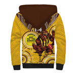 Custom AFL Hawkthorn NAIDOC Week Sherpa Hoodie Keep The Fire Burning Indigenous Art
