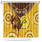 Custom AFL Hawkthorn NAIDOC Week Shower Curtain Keep The Fire Burning Indigenous Art