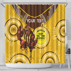 Custom AFL Hawkthorn NAIDOC Week Shower Curtain Keep The Fire Burning Indigenous Art