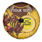Custom AFL Hawkthorn NAIDOC Week Spare Tire Cover Keep The Fire Burning Indigenous Art