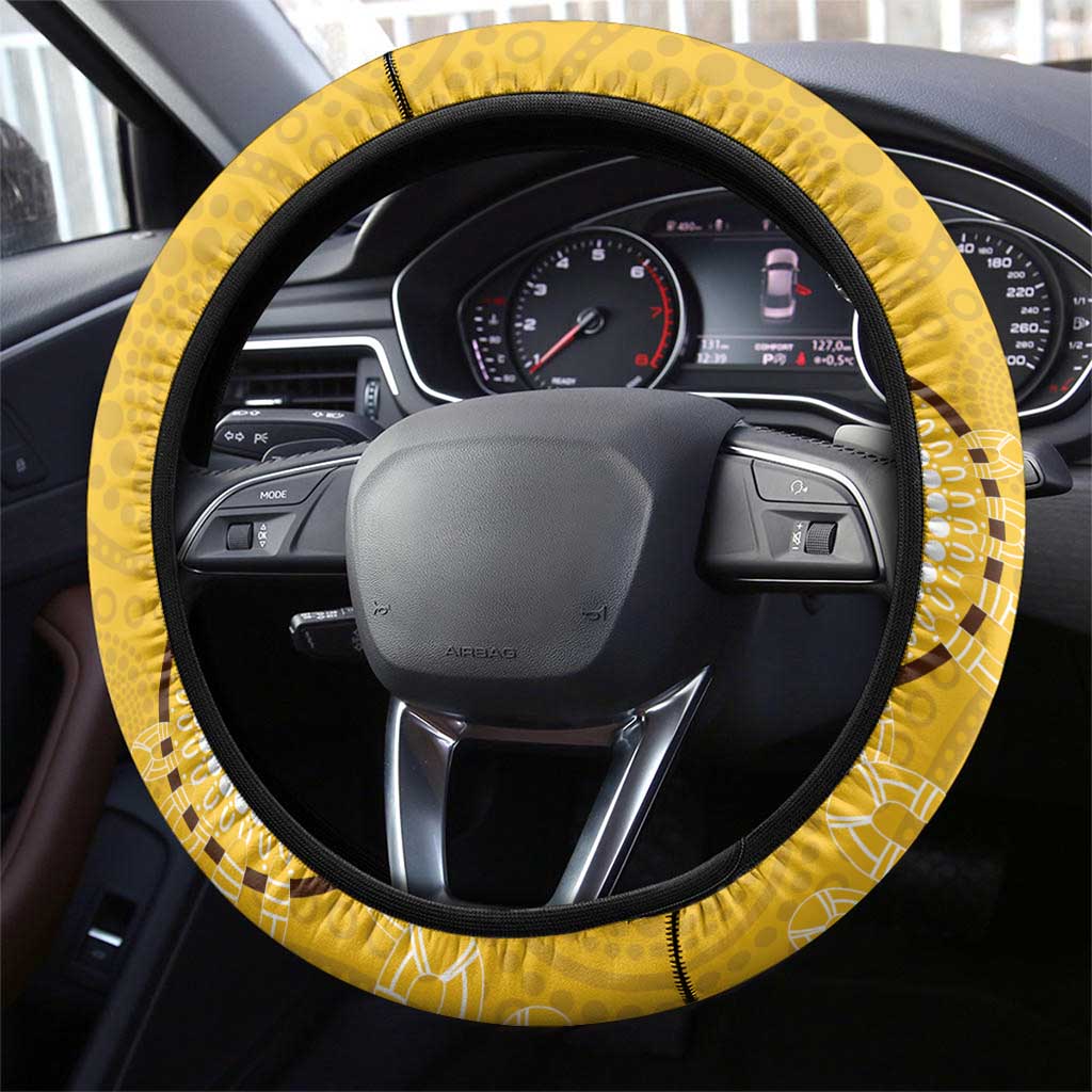 AFL Hawkthorn NAIDOC Week Steering Wheel Cover Keep The Fire Burning Indigenous Art