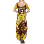 Custom AFL Hawkthorn NAIDOC Week Summer Maxi Dress Keep The Fire Burning Indigenous Art