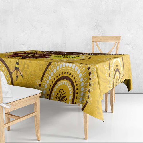 Custom AFL Hawkthorn NAIDOC Week Tablecloth Keep The Fire Burning Indigenous Art