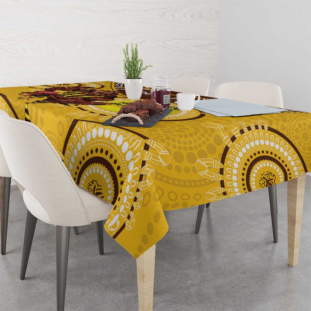 Custom AFL Hawkthorn NAIDOC Week Tablecloth Keep The Fire Burning Indigenous Art