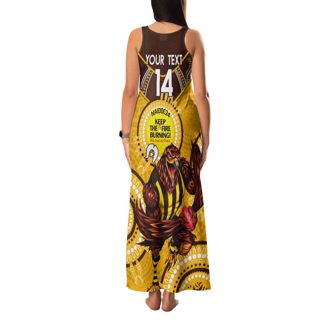 Custom AFL Hawkthorn NAIDOC Week Tank Maxi Dress Keep The Fire Burning Indigenous Art