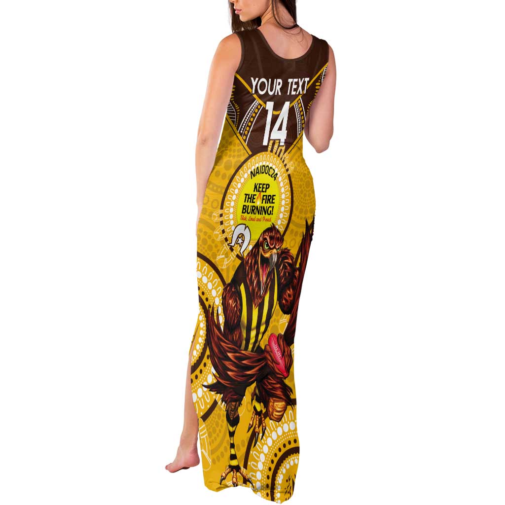 Custom AFL Hawkthorn NAIDOC Week Tank Maxi Dress Keep The Fire Burning Indigenous Art