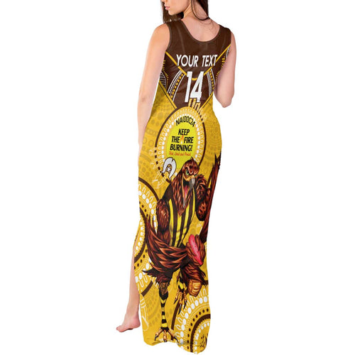 Custom AFL Hawkthorn NAIDOC Week Tank Maxi Dress Keep The Fire Burning Indigenous Art