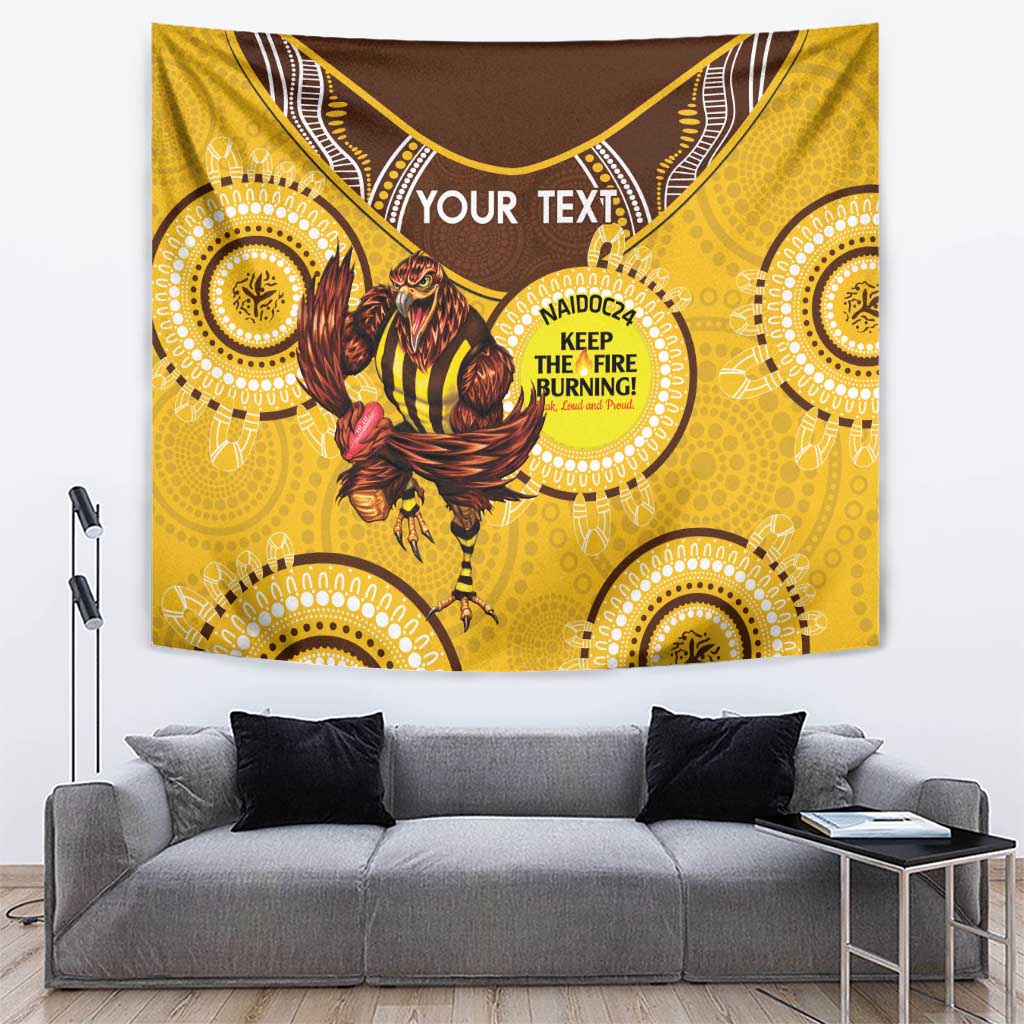 Custom AFL Hawkthorn NAIDOC Week Tapestry Keep The Fire Burning Indigenous Art