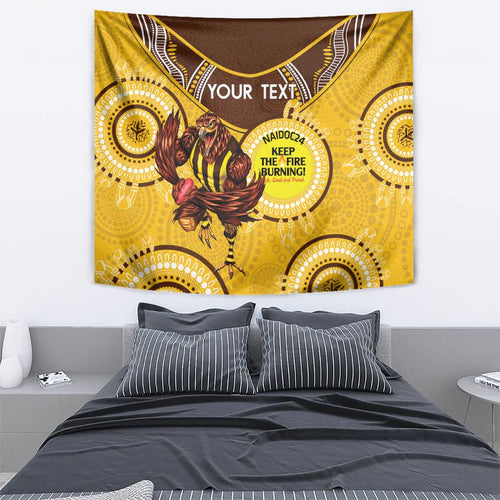 Custom AFL Hawkthorn NAIDOC Week Tapestry Keep The Fire Burning Indigenous Art