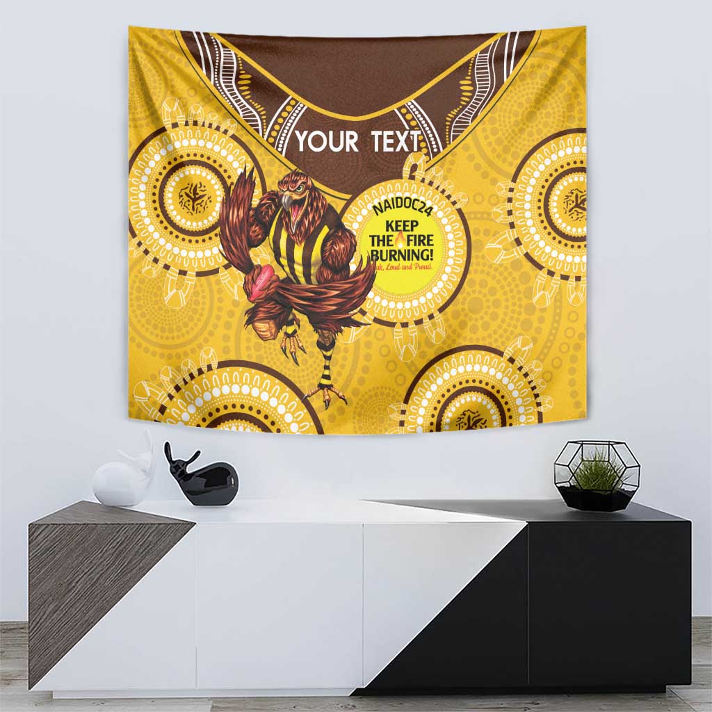 Custom AFL Hawkthorn NAIDOC Week Tapestry Keep The Fire Burning Indigenous Art