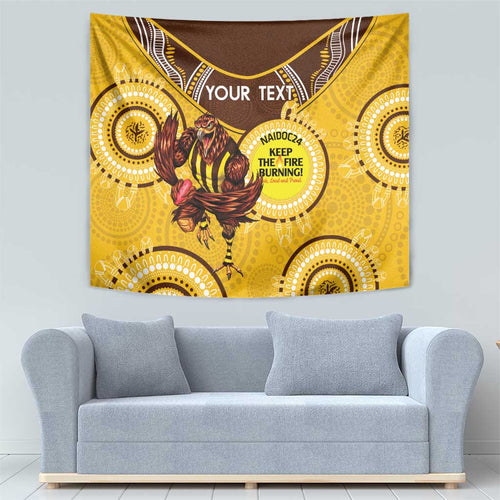 Custom AFL Hawkthorn NAIDOC Week Tapestry Keep The Fire Burning Indigenous Art