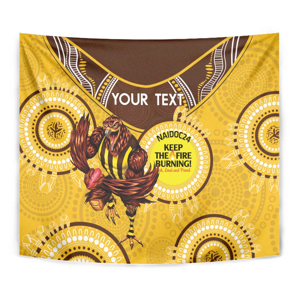 Custom AFL Hawkthorn NAIDOC Week Tapestry Keep The Fire Burning Indigenous Art