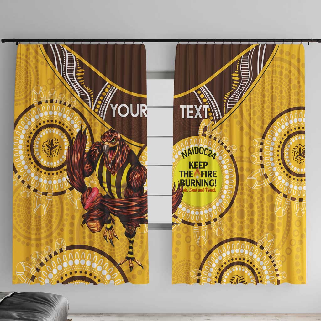 Custom AFL Hawkthorn NAIDOC Week Window Curtain Keep The Fire Burning Indigenous Art