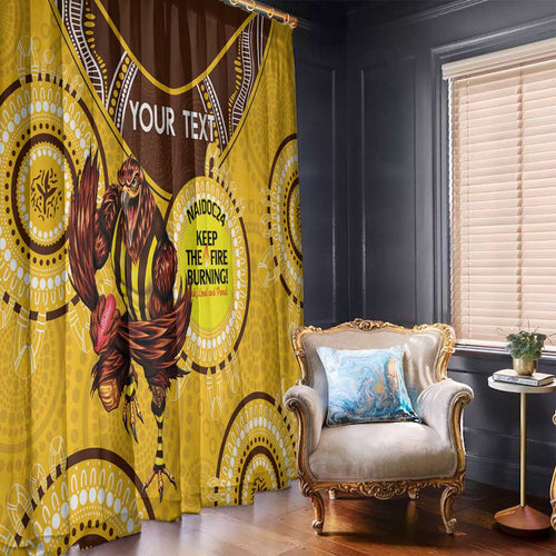 Custom AFL Hawkthorn NAIDOC Week Window Curtain Keep The Fire Burning Indigenous Art
