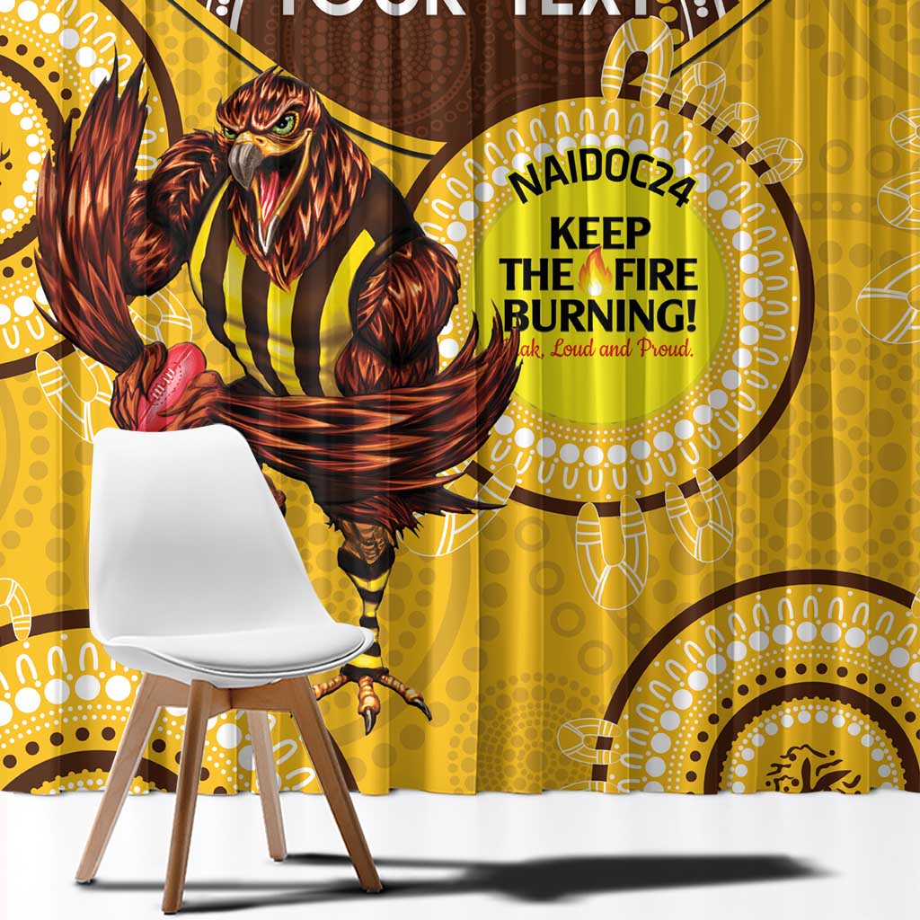 Custom AFL Hawkthorn NAIDOC Week Window Curtain Keep The Fire Burning Indigenous Art