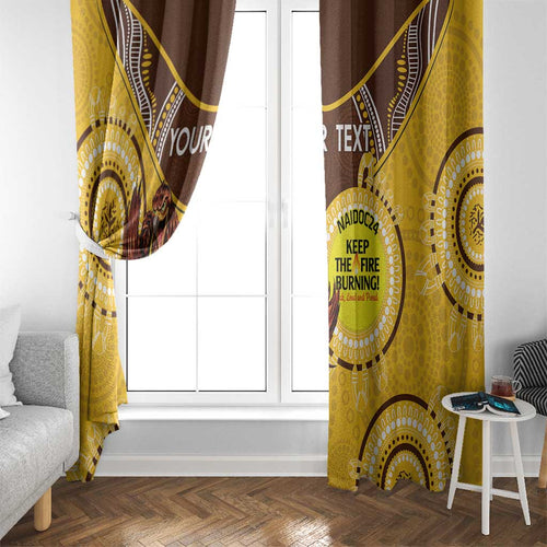 Custom AFL Hawkthorn NAIDOC Week Window Curtain Keep The Fire Burning Indigenous Art