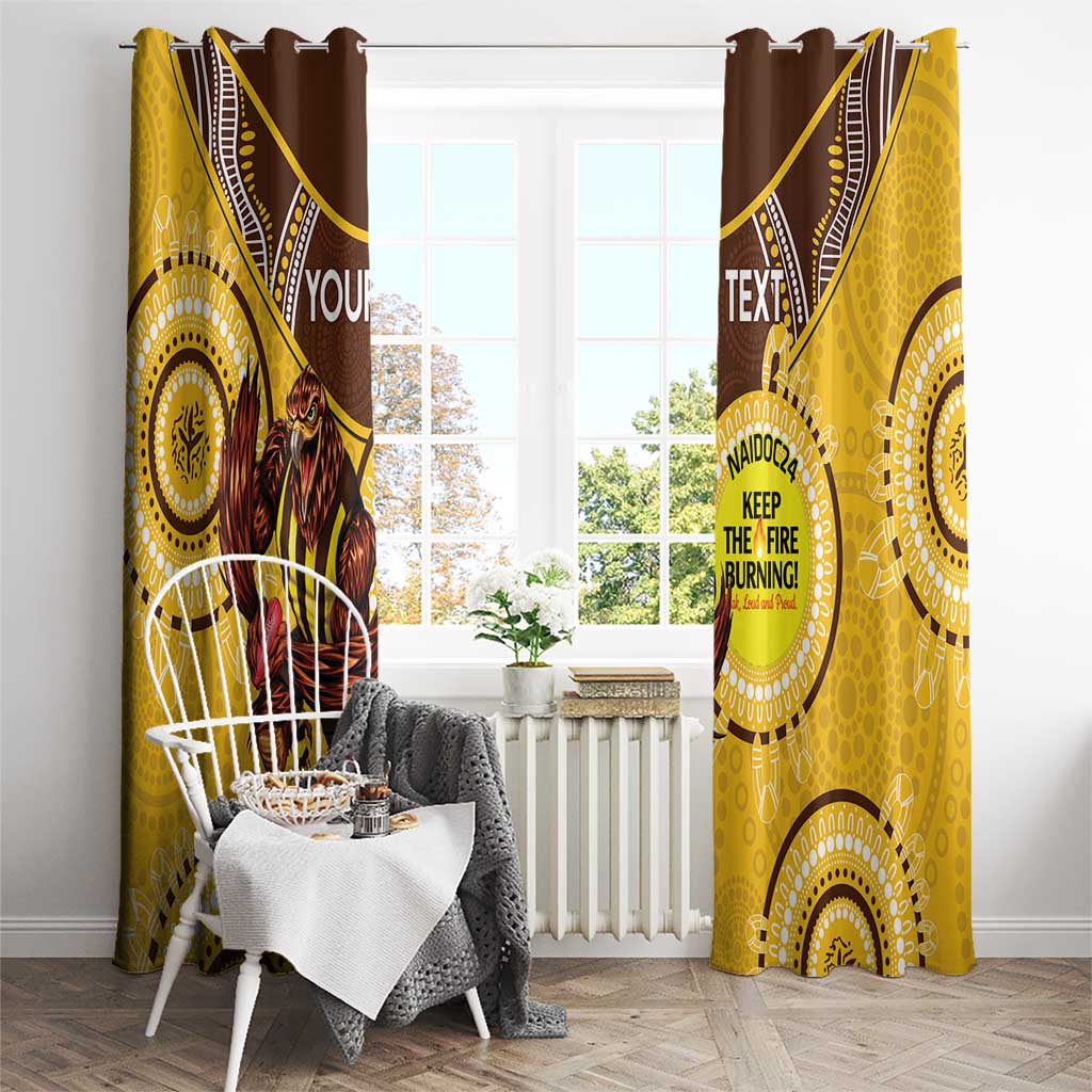 Custom AFL Hawkthorn NAIDOC Week Window Curtain Keep The Fire Burning Indigenous Art