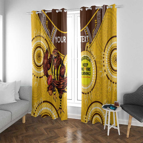 Custom AFL Hawkthorn NAIDOC Week Window Curtain Keep The Fire Burning Indigenous Art