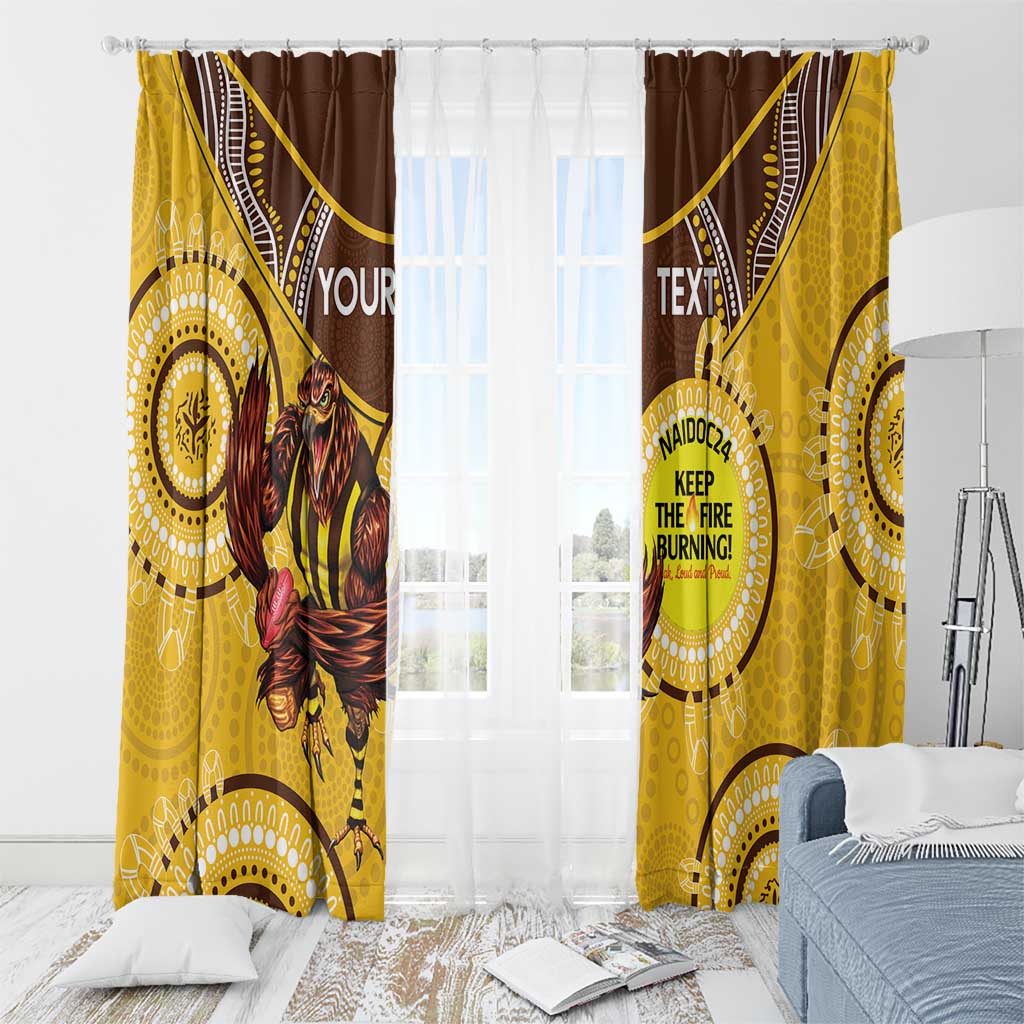 Custom AFL Hawkthorn NAIDOC Week Window Curtain Keep The Fire Burning Indigenous Art