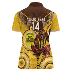 Custom AFL Hawkthorn NAIDOC Week Women Polo Shirt Keep The Fire Burning Indigenous Art