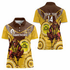 Custom AFL Hawkthorn NAIDOC Week Women Polo Shirt Keep The Fire Burning Indigenous Art