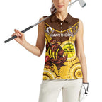 Custom AFL Hawkthorn NAIDOC Week Women Sleeveless Polo Shirt Keep The Fire Burning Indigenous Art