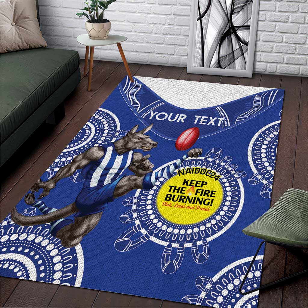 Custom AFL Kangaroos NAIDOC Week Area Rug Keep The Fire Burning Indigenous Art