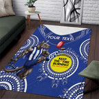 Custom AFL Kangaroos NAIDOC Week Area Rug Keep The Fire Burning Indigenous Art