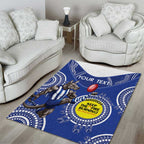 Custom AFL Kangaroos NAIDOC Week Area Rug Keep The Fire Burning Indigenous Art