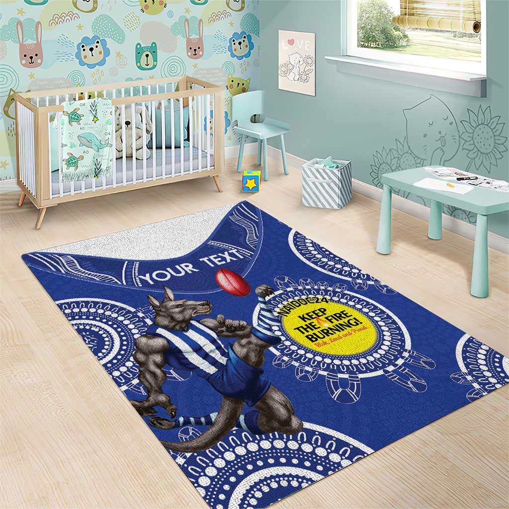 Custom AFL Kangaroos NAIDOC Week Area Rug Keep The Fire Burning Indigenous Art