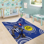 Custom AFL Kangaroos NAIDOC Week Area Rug Keep The Fire Burning Indigenous Art