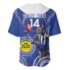 Custom AFL Kangaroos NAIDOC Week Baseball Jersey Keep The Fire Burning Indigenous Art
