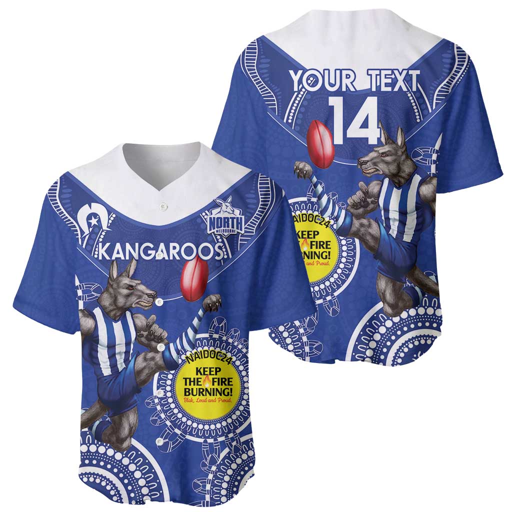 Custom AFL Kangaroos NAIDOC Week Baseball Jersey Keep The Fire Burning Indigenous Art