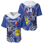 Custom AFL Kangaroos NAIDOC Week Baseball Jersey Keep The Fire Burning Indigenous Art