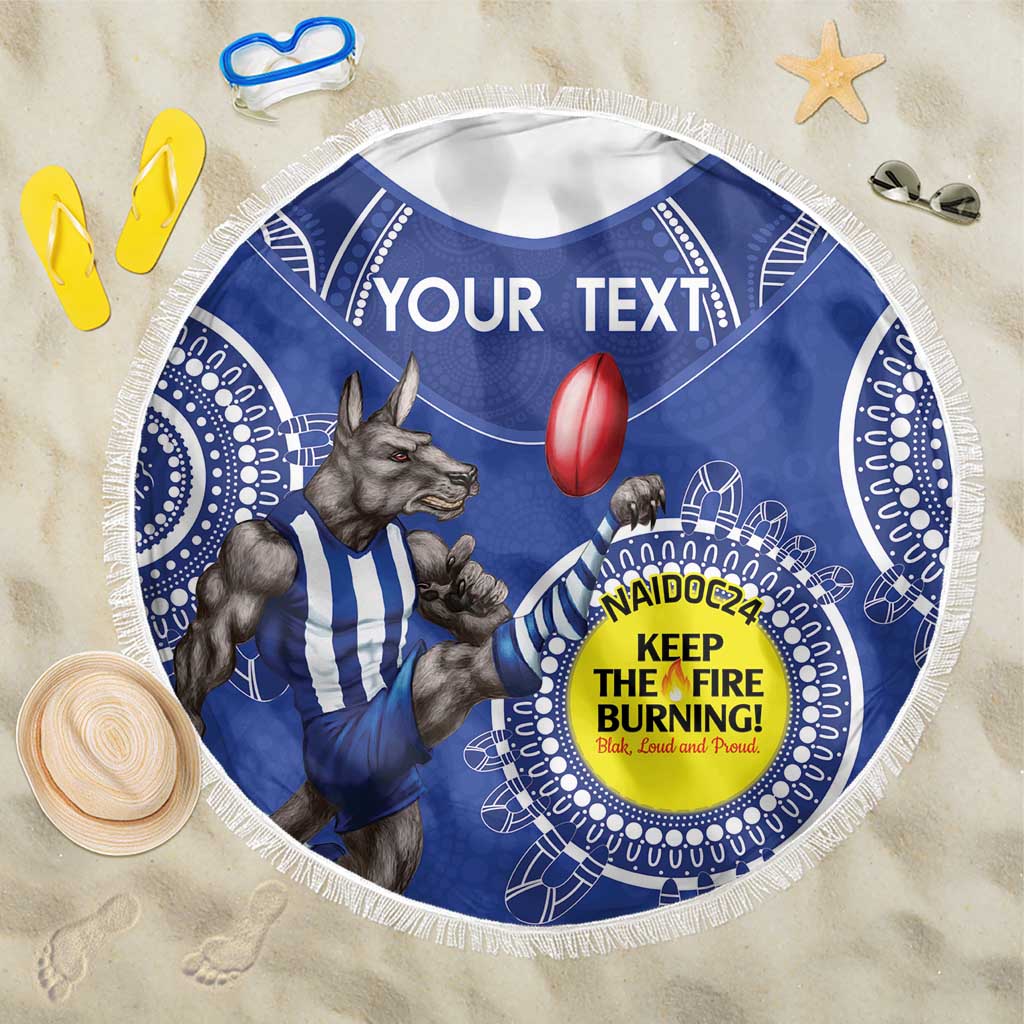 Custom AFL Kangaroos NAIDOC Week Beach Blanket Keep The Fire Burning Indigenous Art