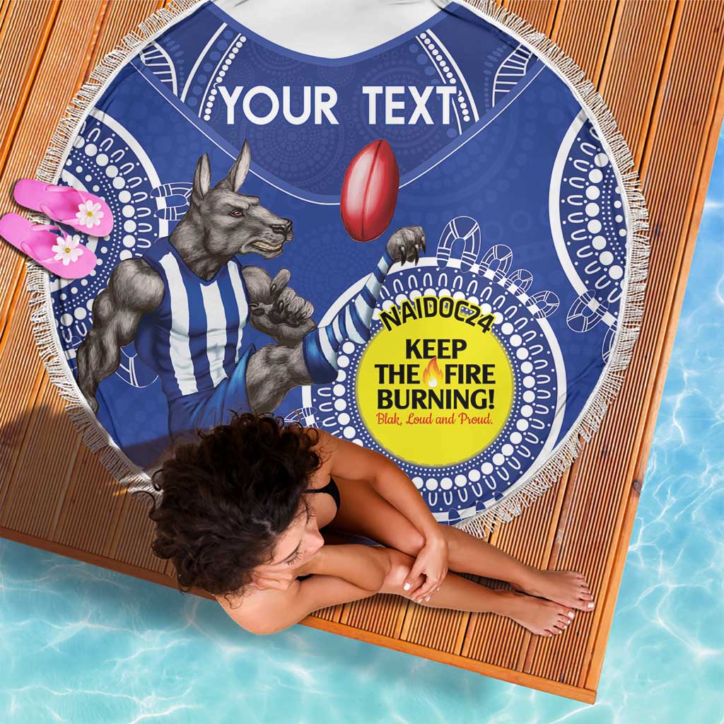 Custom AFL Kangaroos NAIDOC Week Beach Blanket Keep The Fire Burning Indigenous Art