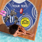 Custom AFL Kangaroos NAIDOC Week Beach Blanket Keep The Fire Burning Indigenous Art