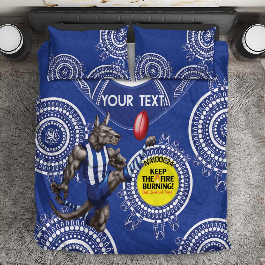 Custom AFL Kangaroos NAIDOC Week Bedding Set Keep The Fire Burning Indigenous Art
