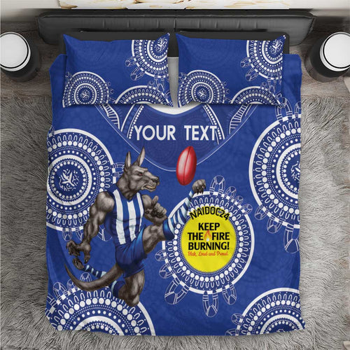Custom AFL Kangaroos NAIDOC Week Bedding Set Keep The Fire Burning Indigenous Art
