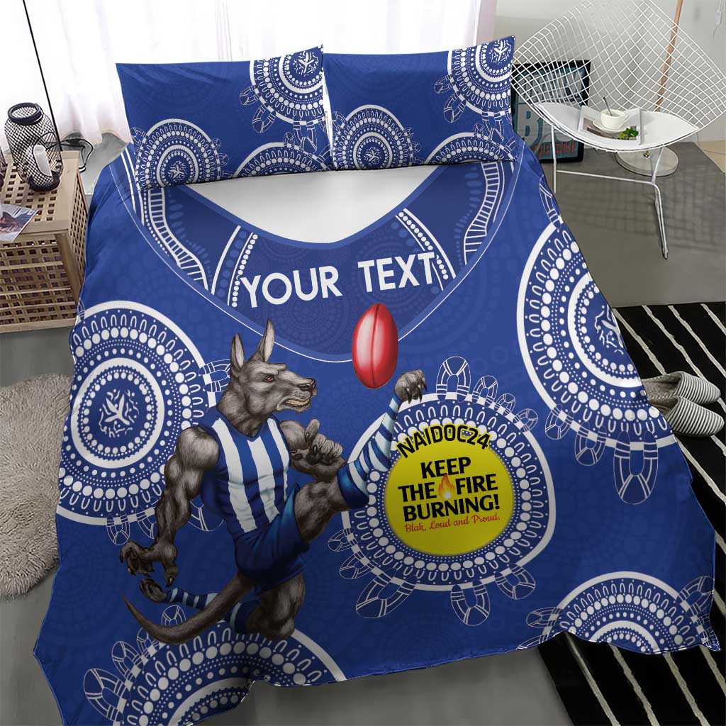 Custom AFL Kangaroos NAIDOC Week Bedding Set Keep The Fire Burning Indigenous Art