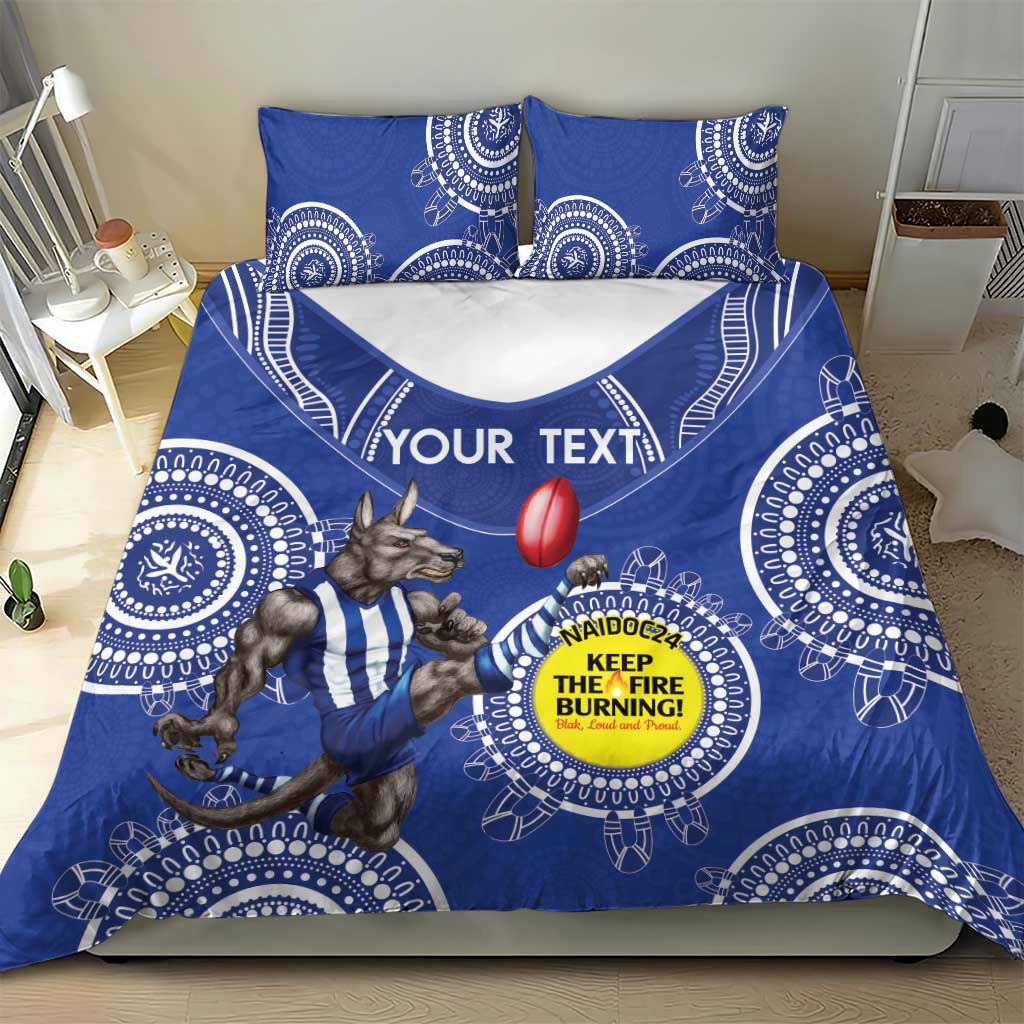 Custom AFL Kangaroos NAIDOC Week Bedding Set Keep The Fire Burning Indigenous Art
