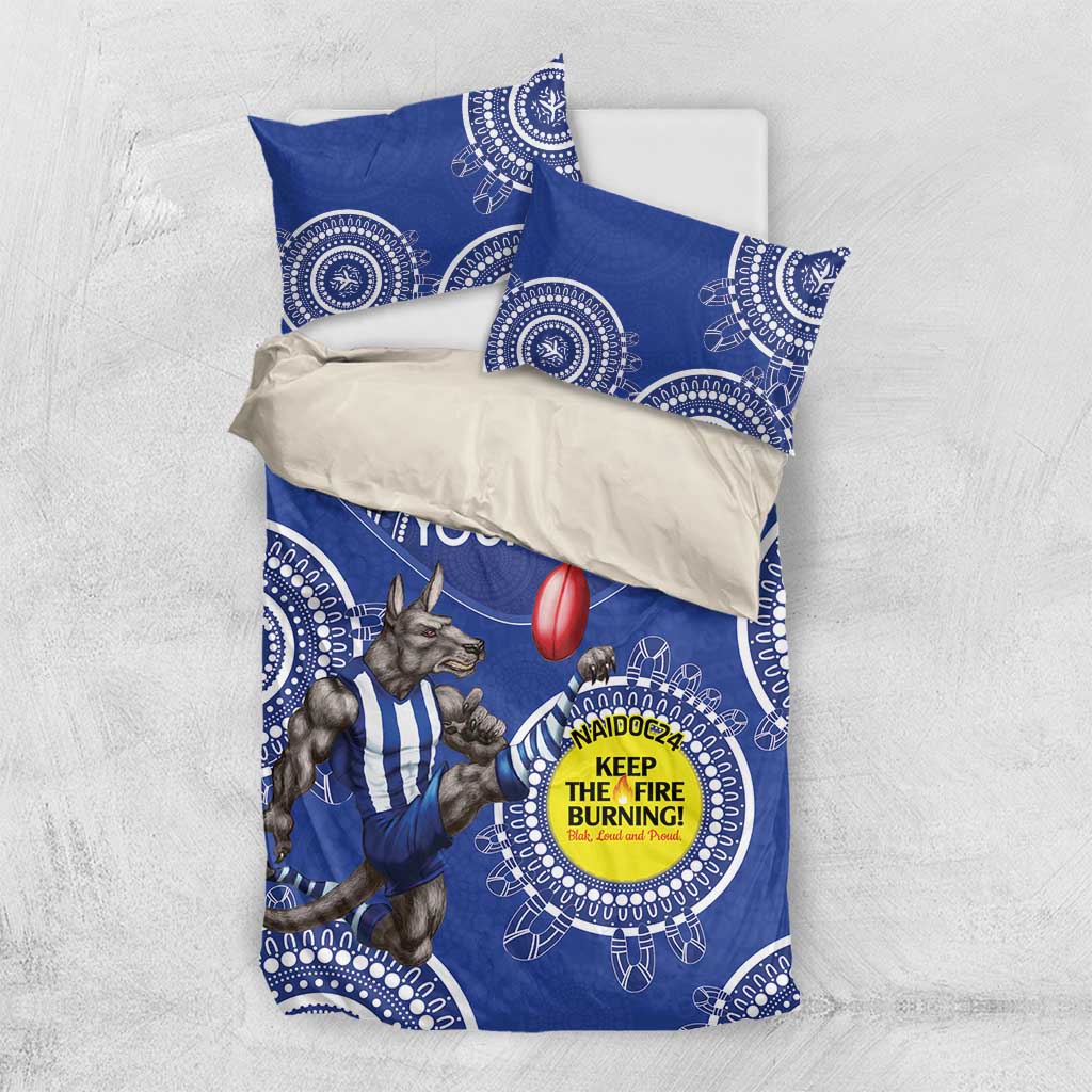 Custom AFL Kangaroos NAIDOC Week Bedding Set Keep The Fire Burning Indigenous Art
