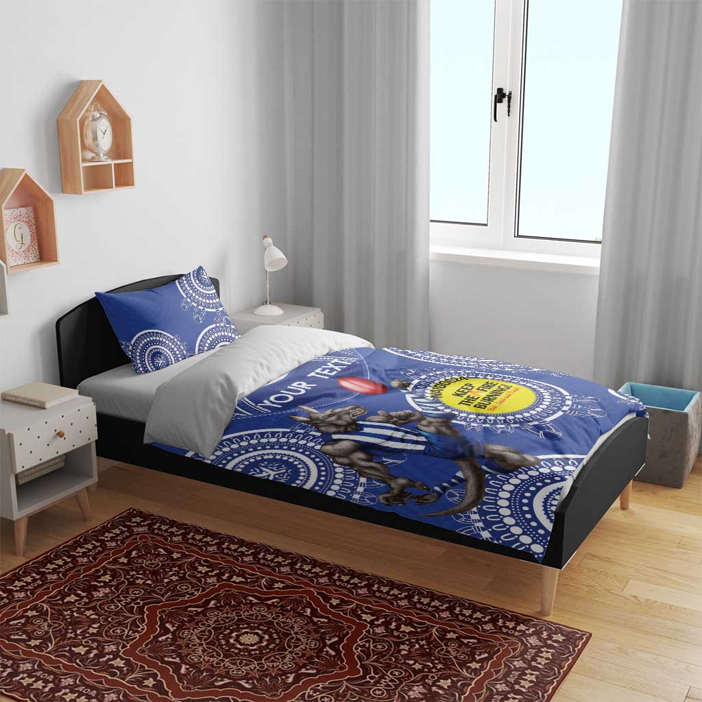 Custom AFL Kangaroos NAIDOC Week Bedding Set Keep The Fire Burning Indigenous Art