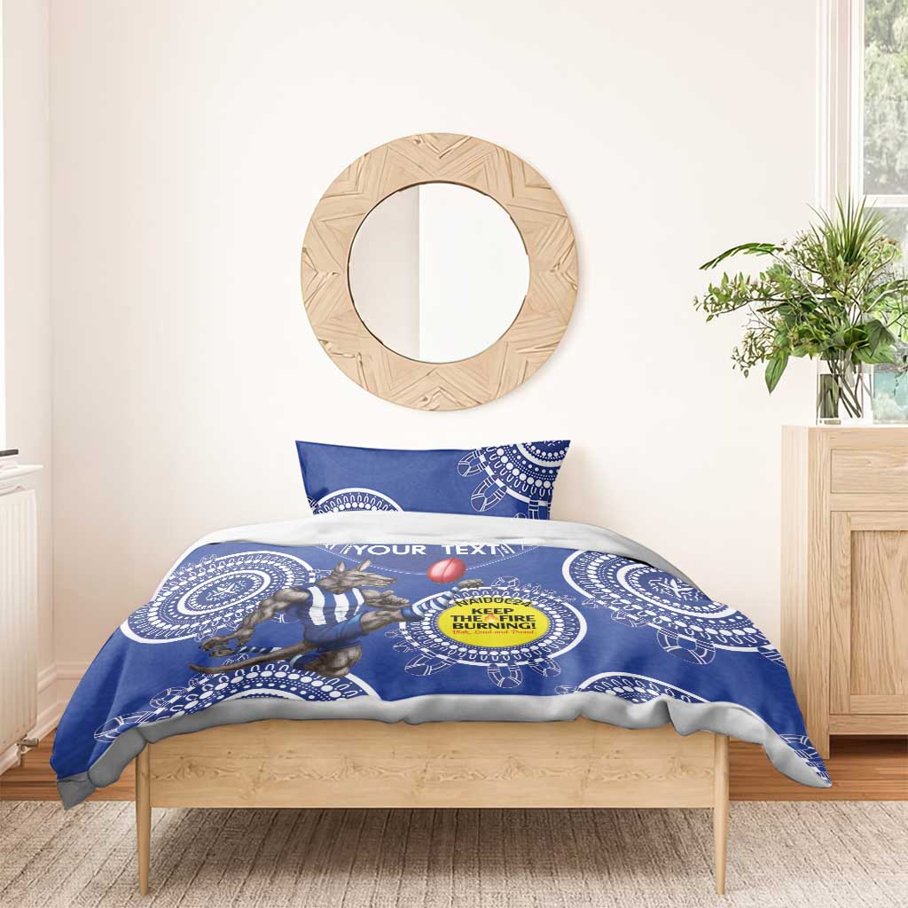 Custom AFL Kangaroos NAIDOC Week Bedding Set Keep The Fire Burning Indigenous Art
