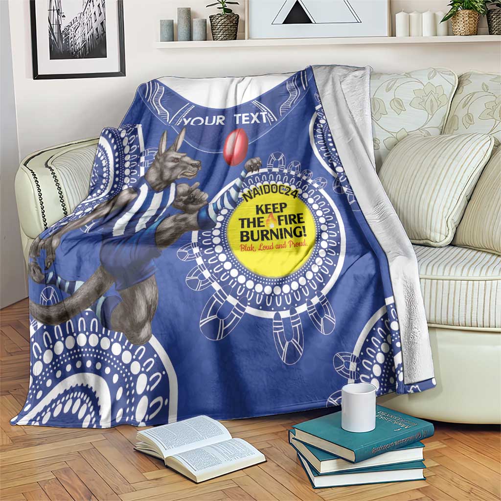 Custom AFL Kangaroos NAIDOC Week Blanket Keep The Fire Burning Indigenous Art