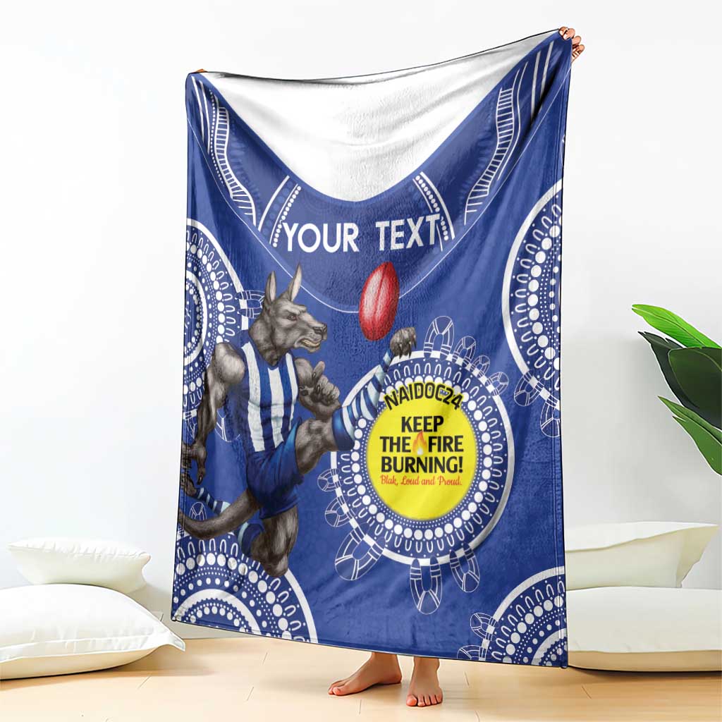 Custom AFL Kangaroos NAIDOC Week Blanket Keep The Fire Burning Indigenous Art